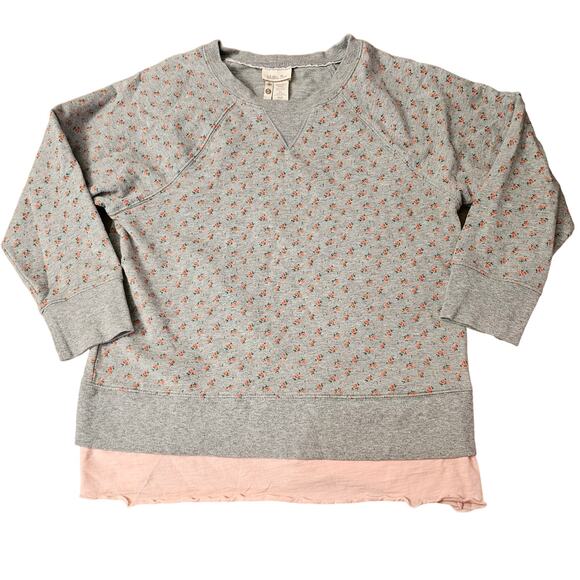 Matilda Jane Hello Comfy Layers Gray Floral Sweatshirt w/ Ruffle Hem sz S (590) - Picture 1 of 6